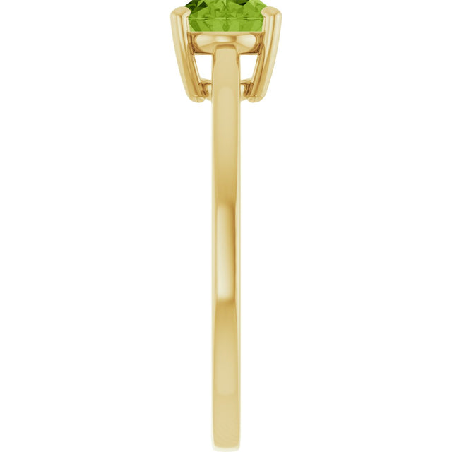 10K Gold Oval Natural Peridot Solitaire Ring - Yellow Gold - view 4