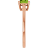 14K Gold Oval Natural Peridot Solitaire Ring – 6x4mm - Rose Gold - view 4