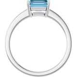 10K Gold Oval Natural Sky Blue Topaz Solitaire Ring - White Gold - view 2