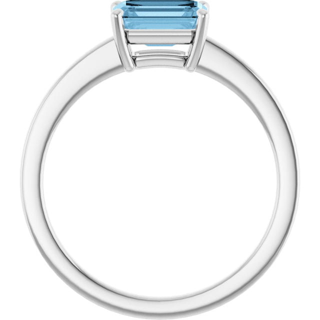 10K Gold Oval Natural Sky Blue Topaz Solitaire Ring - White Gold - view 2
