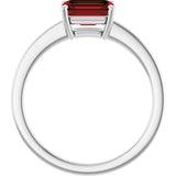 Platinum Oval Natural Mozambique Garnet Solitaire Ring - view 2
