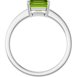10K Gold Oval Natural Peridot Solitaire Ring - White Gold - view 2