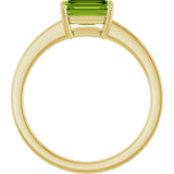 10K Gold Oval Natural Peridot Solitaire Ring - Yellow Gold - view 2