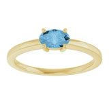 10K Gold Oval Natural Sky Blue Topaz Solitaire Ring - Yellow Gold - view 3
