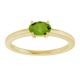 10K Gold Oval Natural Peridot Solitaire Ring - Yellow Gold - view 3