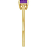10K Gold Oval Natural Amethyst Solitaire Ring - Yellow Gold - view 4