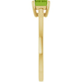 14K Gold Oval Natural Peridot Solitaire Ring – 6x4mm - Yellow Gold - view 4