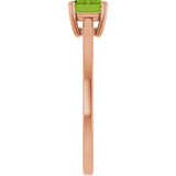 14K Gold Oval Natural Peridot Solitaire Ring – 6x4mm - Rose Gold - view 4