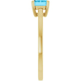 10K Gold Oval Natural Aquamarine Solitaire Ring - Yellow Gold - view 4