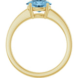 10K Gold Oval Natural Sky Blue Topaz Solitaire Ring - Yellow Gold - view 2