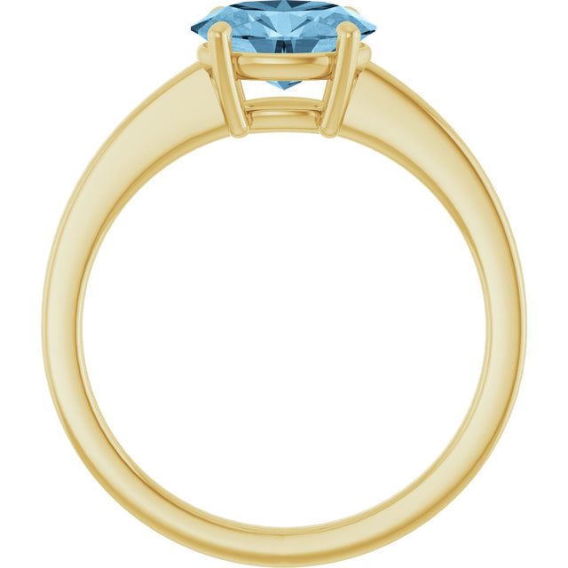 10K Gold Oval Natural Sky Blue Topaz Solitaire Ring - Yellow Gold - view 2
