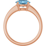 14K Gold Oval Natural Sky Blue Topaz Solitaire Ring - Rose Gold - view 2