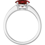 10K Gold Oval Natural Mozambique Garnet Solitaire Ring - White Gold - view 2