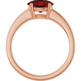 14K Gold Oval Natural Mozambique Garnet Solitaire Ring - Rose Gold - view 2