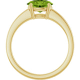 10K Gold Oval Natural Peridot Solitaire Ring - Yellow Gold - view 2