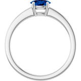 10K Gold Oval Lab-Grown Blue Sapphire Solitaire Ring - White Gold - view 2