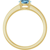 10K Gold Oval Natural Sky Blue Topaz Solitaire Ring - Yellow Gold - view 2