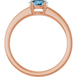14K Gold Oval Natural Sky Blue Topaz Solitaire Ring - Rose Gold - view 2