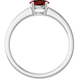 10K Gold Oval Natural Mozambique Garnet Solitaire Ring - White Gold - view 2