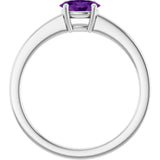 10K Gold Oval Natural Amethyst Solitaire Ring - White Gold - view 2