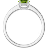 10K Gold Oval Natural Peridot Solitaire Ring - White Gold - view 2