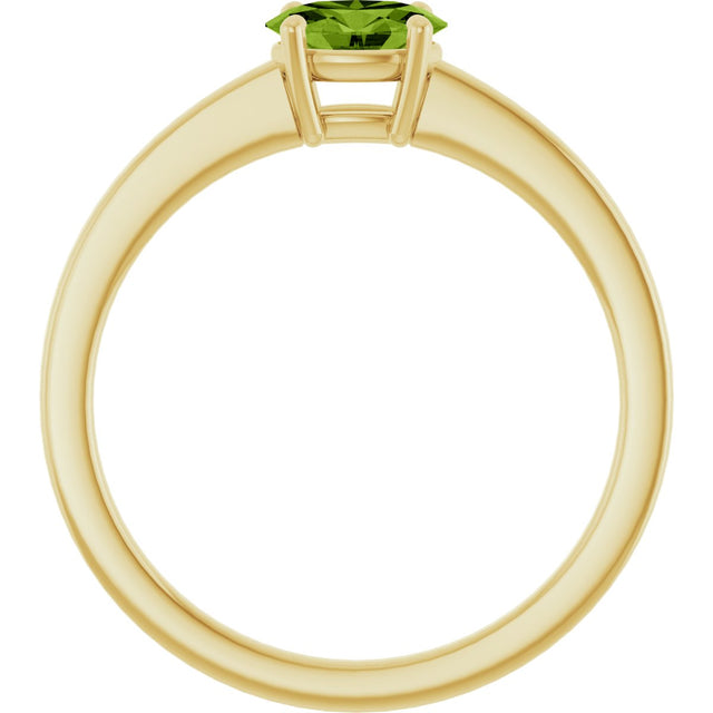 10K Gold Oval Natural Peridot Solitaire Ring - Yellow Gold - view 2