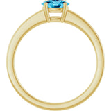 10K Gold Oval Natural Aquamarine Solitaire Ring - Yellow Gold - view 2