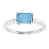 10K Gold Oval Natural Sky Blue Topaz Solitaire Ring - White Gold - view 3