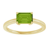 10K Gold Oval Natural Peridot Solitaire Ring - Yellow Gold - view 3
