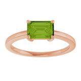 14K Gold Oval Natural Peridot Solitaire Ring – 6x4mm - Rose Gold - view 3