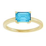 10K Gold Oval Natural Aquamarine Solitaire Ring - Yellow Gold - view 3