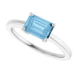 10K Gold Oval Natural Sky Blue Topaz Solitaire Ring - White Gold - view 5