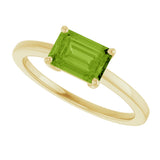 10K Gold Oval Natural Peridot Solitaire Ring - Yellow Gold - view 5