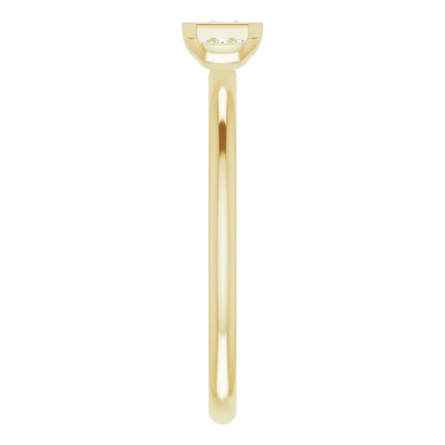 14K Gold Emerald Natural White Sapphire & Natural Diamond Stackable Ring - Yellow Gold - view 4