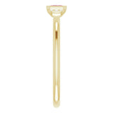 14K Gold Emerald Natural Pink Tourmaline & Natural Diamond Stackable Ring - Yellow Gold - view 4