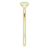 14K Gold Emerald Natural Emerald & Natural Diamond Stackable Ring - Yellow Gold - view 4