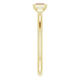 14K Gold Emerald Natural Mozambique Garnet & Natural Diamond Stackable Ring - Yellow Gold - view 4