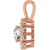 14K Gold Oval Lab-Grown Diamond Halo-Style Pendant - Rose Gold - view 9