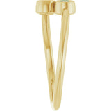 14K Gold Round Lab-Grown Alexandrite Two-Stone Ring - Yellow Gold - view 9