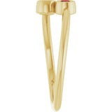 14K Gold Round Natural Ruby Two-Stone Ring - Yellow Gold - view 9