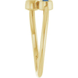 14K Gold Round Natural Blue Sapphire Two-Stone Ring - Yellow Gold - view 9