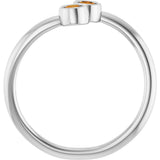 14K Gold Round Natural Citrine Two-Stone Ring - White Gold - view 7