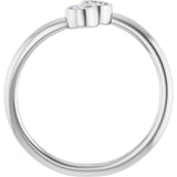 14K Gold Round Natural White Sapphire Two-Stone Ring - White Gold - view 7