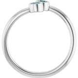 14K Gold Round Lab-Grown Alexandrite Two-Stone Ring - White Gold - view 7