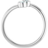14K Gold Round Natural Sky Blue Topaz Two-Stone Ring - White Gold - view 7