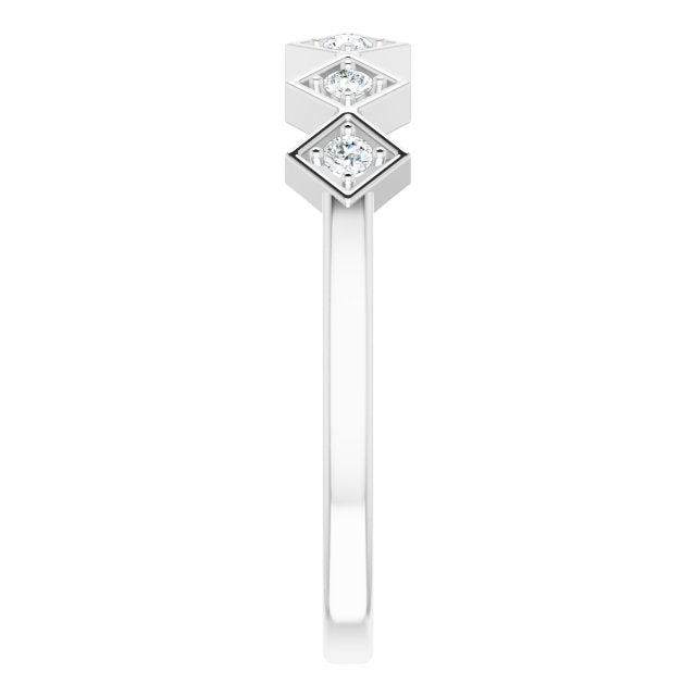 Platinum Round Natural Diamond Stackable Ring – 1.75mm Stones - view 9