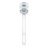 14K Gold Round Natural Alexandrite Stackable Ring - White Gold - view 9