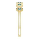 14K Gold Round Natural Alexandrite Stackable Ring - Yellow Gold - view 9