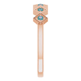 14K Gold Round Natural Alexandrite Stackable Ring - Rose Gold - view 9