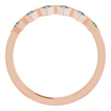 14K Gold Round Natural Alexandrite Stackable Ring - Rose Gold - view 7